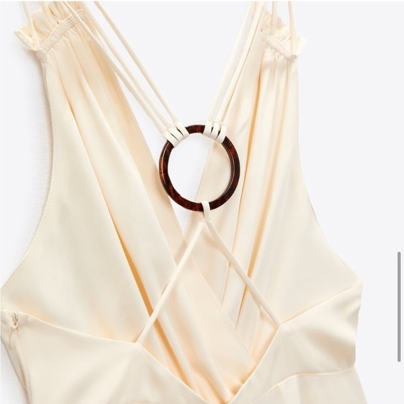 ZARA Crossover Satin Effect Jumpsuit BNWT - Picture 4 of 9